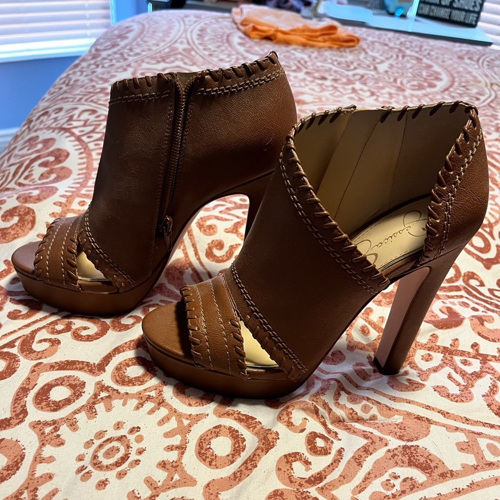 Jessica Simpson Brown Leather Heels